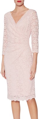 gina bacconi denise dress pink gold