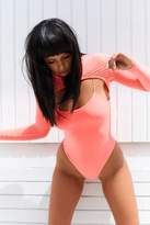 Thumbnail for your product : Bb Exclusive Icy Long Sleeve Extreme Crop Fluro Pink