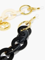 Thumbnail for your product : Linda Farrow Gold-plated Charm Acetate Glasses Chain - Black White