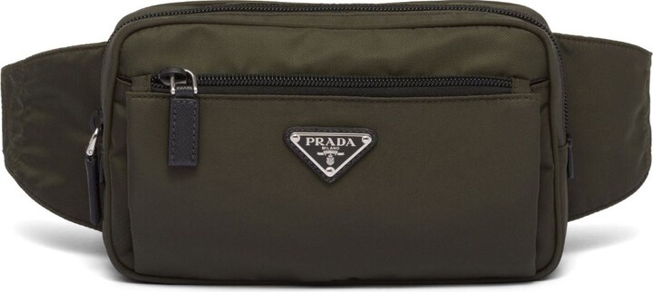 Prada Saffiano Leather Belt Bag in Black