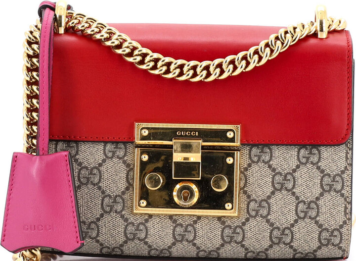 Gucci Padlock Shoulder Bag GG Coated Canvas and Leather Small