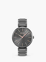HUGO BOSS 1502416 Women's Allusion Bracelet Strap Watch, Dark Grey