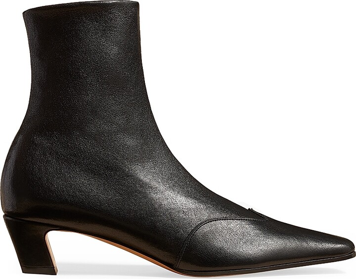 KHAITE Women's Nevada 40MM Leather Ankle Boots - Black - Size 6