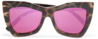 Le Specs Kick It Square-frame Tortoiseshell Acetate Mirrored Sunglasses