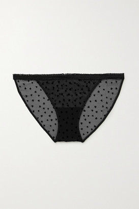 Calvin Klein Underwear Flocked Stretch-mesh Briefs - Black