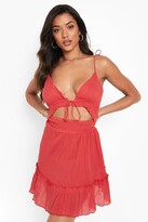 Thumbnail for your product : boohoo Tie Shoulder Cheesecloth Beach Dress