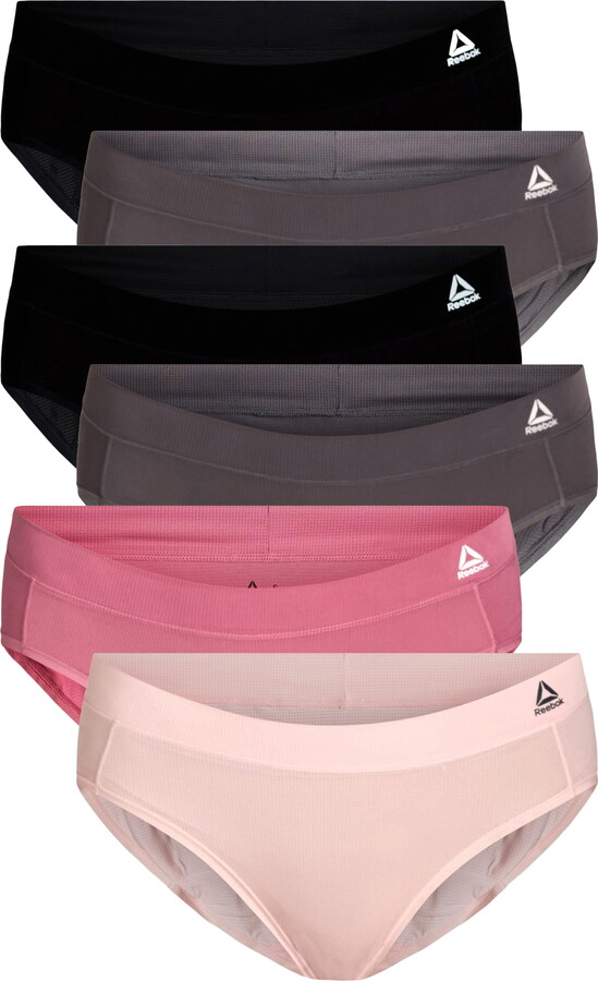 Reebok Women’s Underwear Air Tech Performance Hipster Panties, 6-pack, Sizes XS-3XL