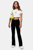 topshop black velvet flares
