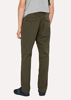Paul Smith Men's Tapered-Fit Petrol Blue Stretch-Cotton Chinos