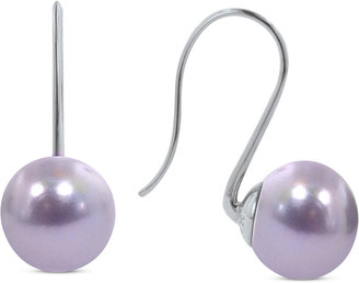 Honora Style Violet Cultured Freshwater Pearl Drop Earrings in Sterling Silver (10mm)