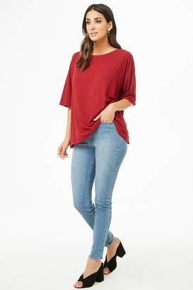 Forever 21 Ribbed Knit Boat Neck Top