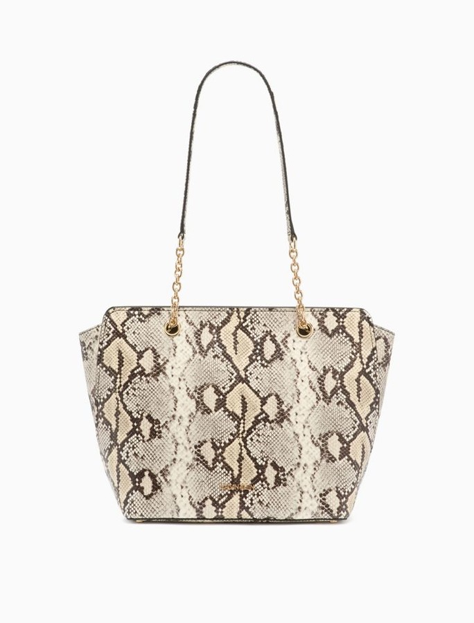 Calvin Klein Hailey Faux Leather Snake Tote Bag - ShopStyle
