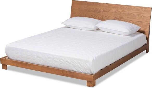 Baxton Studio KingHainesWoodPlatformBedBrown-BaxtonStudio