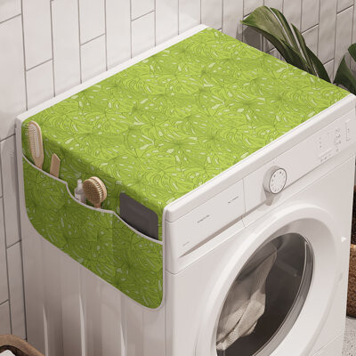 East Urban Home Tropic Washing Machine Organizer Pack of 2 47" x 18.5" Apple Green Olive Green