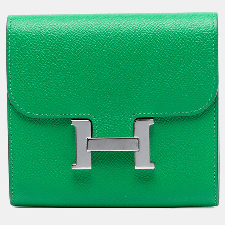 Hermes Green Epsom Constance Slim Wallet