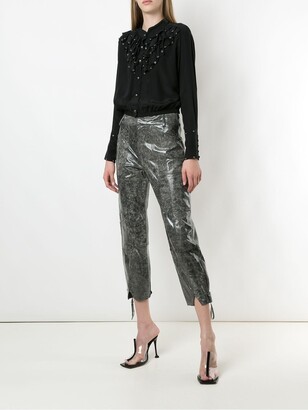 Andrea Bogosian leather Rich cropped trousers