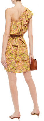 Vanessa Bruno Lou One-shoulder Ruffled Floral-print Woven Mini Dress