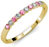 Thumbnail for your product : TriJewels Pink Tourmaline and Diamond (VS2-SI1, ) 10 Stone Wedding Band 0.55 ct tw in 18K Rose Gold.size 4.5