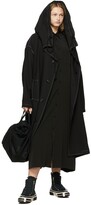 Thumbnail for your product : Y's Black Gabardine Chain Stitch Big Hooded Coat