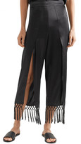 Thumbnail for your product : CAMI NYC The Max Macrame-trimmed Silk-charmeuse Wide-leg Pants
