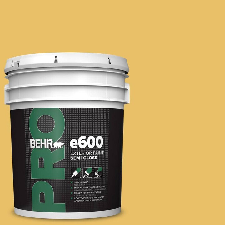 BEHR PRO 5 gal. #360D-5 Golden Chalice Semi-Gloss Exterior Paint