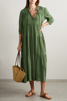 Thumbnail for your product : HONORINE Giselle Tiered Crinkled Cotton-gauze Maxi Dress