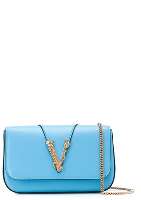 versace blue handbag