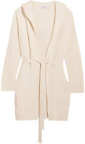 Thumbnail for your product : Max Mara Hooded Ribbed Wool And Cashmere-blend Cardigan