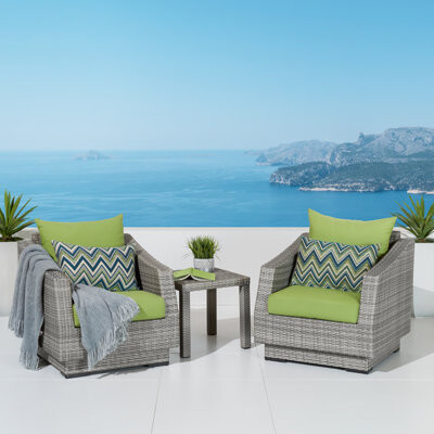 Fionnula 3 Piece Rattan Seating Group With Sunbrella Cushion Covers