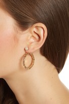 Thumbnail for your product : Steve Madden Synthetic Pearl Rhinestone Accented Hoop Front to Back Earrings