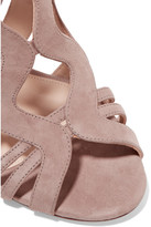 Thumbnail for your product : Alexandre Birman Loretta Cutout Suede Sandals - Beige
