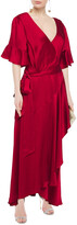 Thumbnail for your product : Temperley London Grace ruffled satin maxi wrap dress