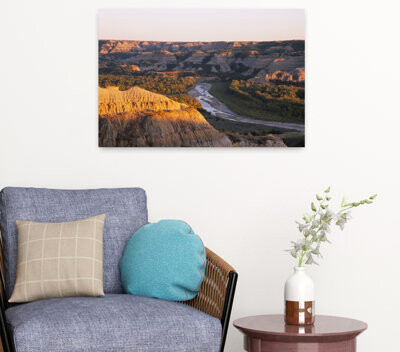 Alcott Hill High Angle View Of A River Passing Through A Landscape Little Missouri River Badlands Theodore Roosevelt National Park North Dakota Abstract Co...
