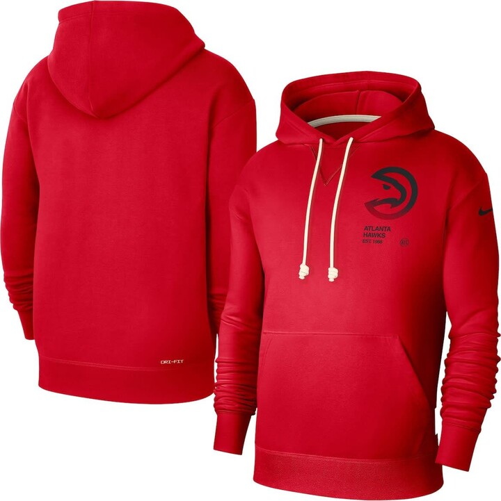 Men's Nike Red Atlanta Hawks Courtside Standard Issue Premium Performance Pullover Hoodie