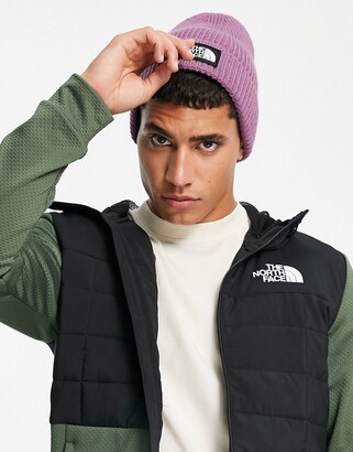The North Face Logo Box cuffed beanie in purple - ShopStyle Hats