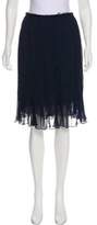 Thumbnail for your product : Sophie Theallet Knee-Length Silk Skirt Navy Knee-Length Silk Skirt