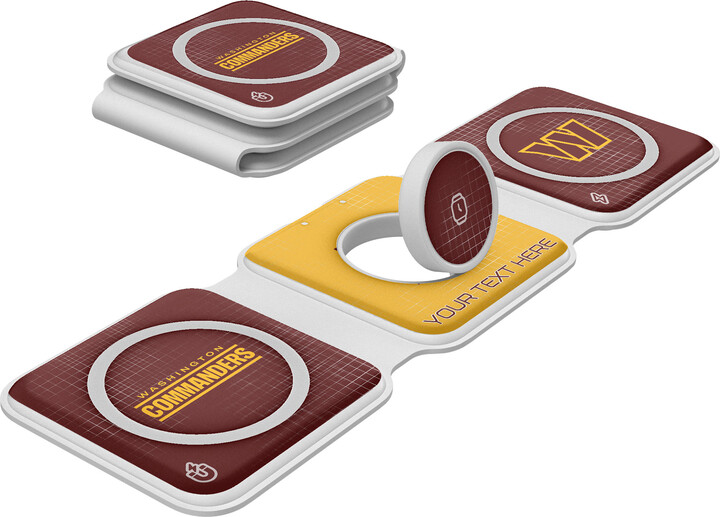Keyscaper Washington Commanders Personalized 3-in-1 Foldable Charger