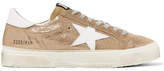 Thumbnail for your product : Golden Goose May Distressed Metallic Suede And Leather Sneakers - IT35