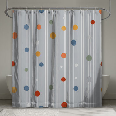 East Urban Home Polka Dots Shower Curtain - Pattern Bathroom Decor Modern