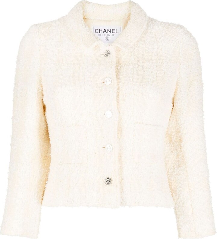 CHANEL Pre-Owned Double Breasted Tweed Jacket - Farfetch
