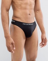 Thumbnail for your product : Emporio Armani Logo Microfibre Thong In Black
