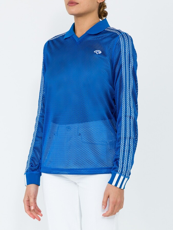 Adidas Originals By Alexander Wang Mesh Long Sleeve Polo Shirt