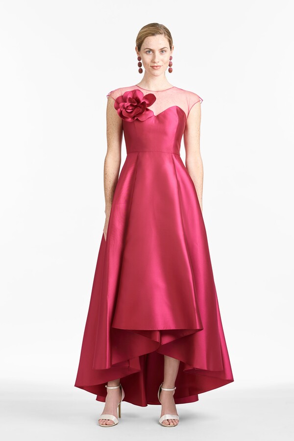raspberry evening gown