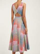 Thumbnail for your product : Saloni Zoey Geometric Print Panelled Cotton Midi Dress - Womens - Multi