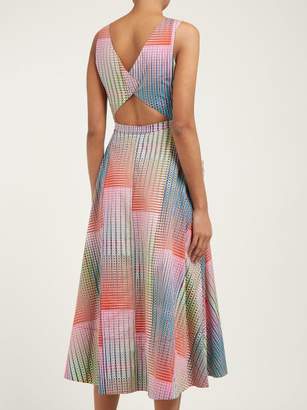 Saloni Zoey Geometric Print Panelled Cotton Midi Dress - Womens - Multi