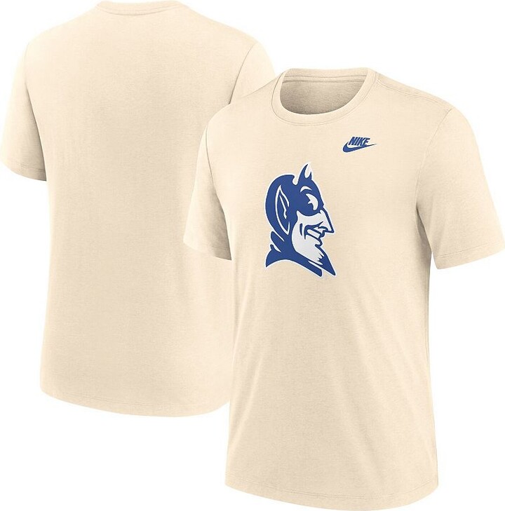 Men's Nike Cream Duke Blue Devils Vault Logo Tri-Blend T-Shirt