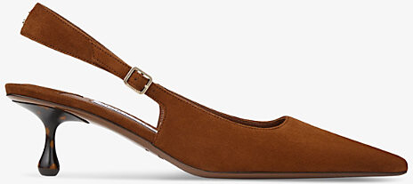Jimmy Choo Womens Tan/Tortoise Amel 50 Slingback Suede Heeled Courts Eur 38.5 / 5.5 Uk Women
