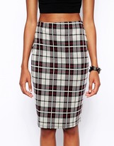 Thumbnail for your product : ASOS COLLECTION Check Print Pencil Skirt
