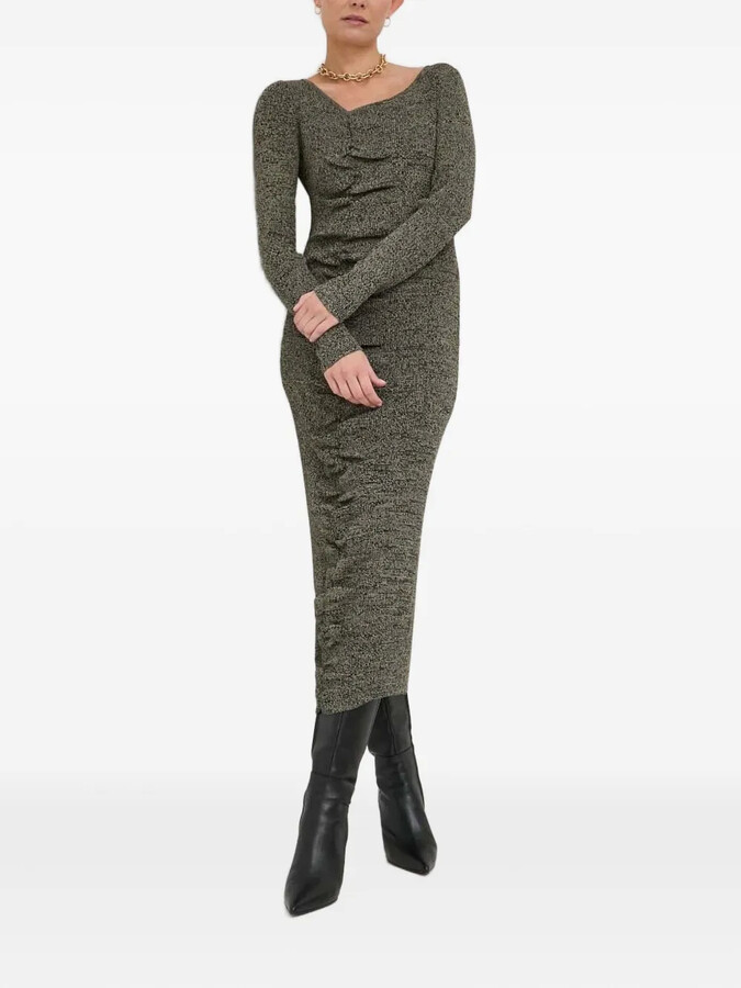Notes du Nord Square-Neck Ribbed Midi Dress