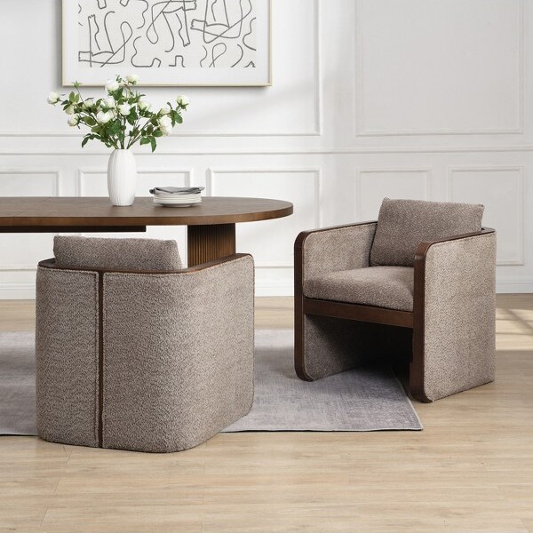 Christopher Knight Home ChristopherKnightHomeShanModernRubberwoodUpholsteredDiningChairs(Setof2)Walnut/Taupe
